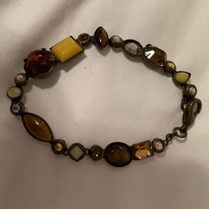 Pretty bracelet 7 1/2 " long amber shade stones